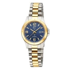 ETT Eco Tech Time ELS-11677-32M Damen-Armbanduhr Funk-Solar Gobi Lady Bicolor/Blau