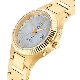 ETT Eco Tech Time ELT-11673-12M Funk-Solar Damenuhr Everest Lady Goldfarben