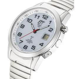 ETT Eco Tech Time EGS-11711-12Z Funk-Solar Herren-Armbanduhr Gobi mit Zugband Weiß