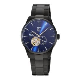 ETT Eco Tech Time EGS-40405-31M Herren-Automatikuhr Motion Drive Schwarz/Blau