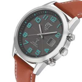 ETT Eco Tech Time EGS-11499-22L Funk-Solaruhr für Herren Basic Braun/Schwarz