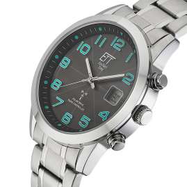 ETT Eco Tech Time EGS-11500-22M Herrenuhr Funk-Solar Basic Stahl/Schwarz