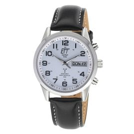 ETT Eco Tech Time EGS-11436-12L Herrenuhr Funk-Solar mit Lederband Gobi