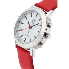 ETT Eco Tech Time ELS-11582-11L Funk-Solar Damenuhr Station Watch Rot