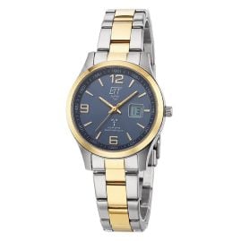 ETT Eco Tech Time ELS-11600-32M Damenuhr Funk Solar Drive Gobi Bicolor