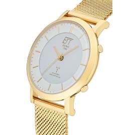 ETT Eco Tech Time ELS-11619-11MS Funk-Solar Damenuhr Atacama Goldfarben mit 2 Bändern