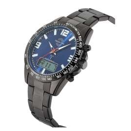 Master Time MTGA-10952-32M Herren-Armbanduhr Funk Sporty Big Date Schwarz/Blau