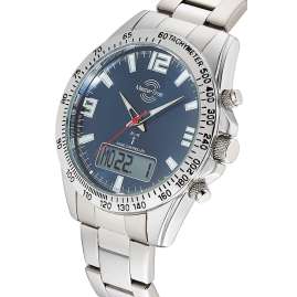 Master Time MTGA-10875-32M Herren-Armbanduhr Funk Sporty Big Date Stahl/Blau