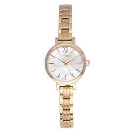 Holzkern Damenuhr Quarz Hanwi Goldfarben/Perlmutt