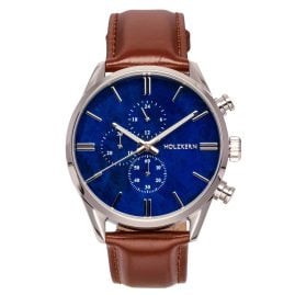 Holzkern Herrenuhr Chronograph Naturalist Marmor/Silberfarben