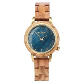Holzkern Damenuhr Quarz Antrim Olive/Perlmutt
