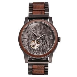 Holzkern Herrenarmbanduhr Automatik Chicago Walnuss/Marmor