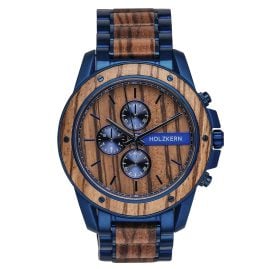 Holzkern Herren-Chronograph Quarz Gareth Zebrano