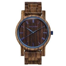 Holzkern Armbanduhr Quarz Herbstmorgen Zebrano/Wenge