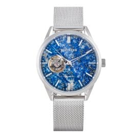 Holzkern Armbanduhr Automatik Inverno Lapislazuli/Silberfarben