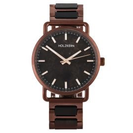 Holzkern Armbanduhr Quarz Espressino Kaffee/Ahorn