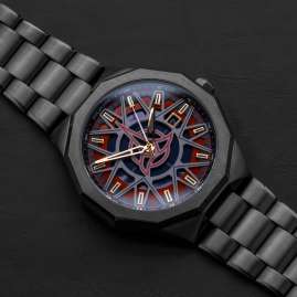Holzkern Herrenuhr Solar Star Trek™ Klingon Jaspis/Rot