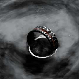 Holzkern Herrenring Sumo Obsidian/Titan