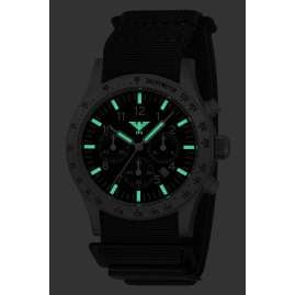 KHS PLASSC.DFB Herrenuhr Platoon Solar Chronograph Stahl Schwarz