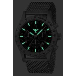 KHS PLASSC.MS Herren-Armbanduhr Platoon Solar Chronograph Stahl Meshband