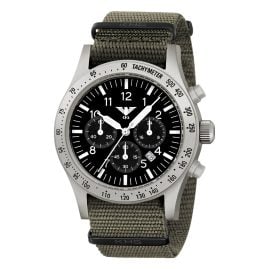 KHS PLASSC.NSGO Herrenuhr Platoon Solar Chronograph Stahl Nato Grau