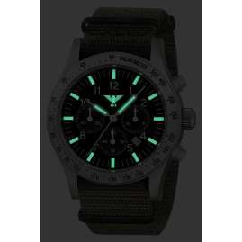 KHS PLASSC.NSGO Herrenuhr Platoon Solar Chronograph Stahl Nato Grau