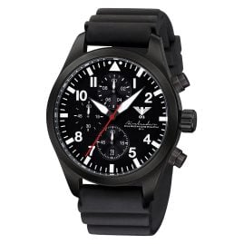 KHS AIRBSC.DB Herrenuhr Airleader Chronograph Schwarz mit Taucherband
