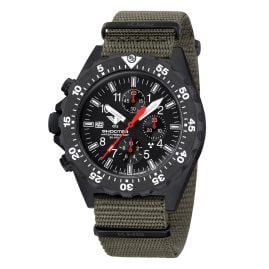 KHS SH2CF.NSGO Herrenuhr Chronograph Shooter MKII mit Natoband Oliv