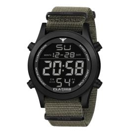 KHS PLABSD.NSGO Armbanduhr Platoon Digital Olivgrün/Schwarz