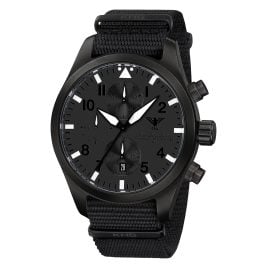 KHS AIRBSCXT.NB Herrenuhr Airleader Chronograph Stahl Schwarz XTAC