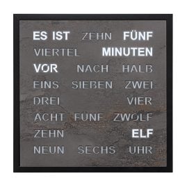Filius 0402-4 Wort-Wanduhr Quadratische Wortuhr Anthrazit 40 cm
