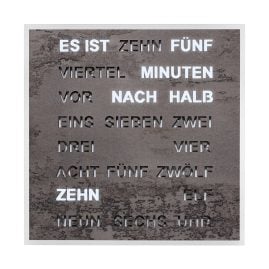 Filius 0400-4 Wort-Tischuhr Quadratische Wortuhr Anthrazit 20 cm