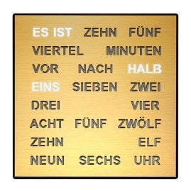 Filius 0401-9 Wortuhr Tisch- und Wanduhr Goldfarben 28 cm