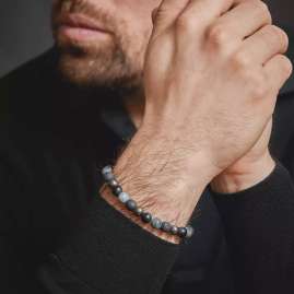 Rebel & Rose RR-80105-V Herren-Armband Grey Rocks Vintage 8 mm