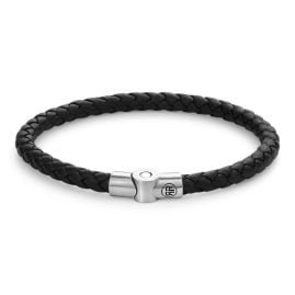 Rebel & Rose RR-M0040-S Herren-Lederarmband Full Metal Single Round Black