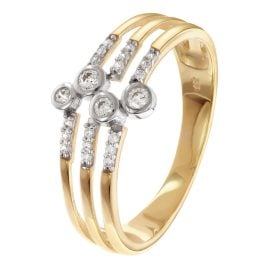 GLIZZ GL8754 Damenring Gold 333/8K Bicolor mit Zirkonia