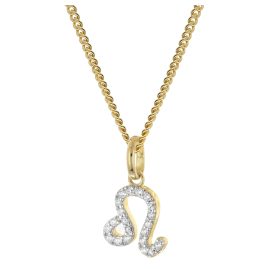 GLIZZ GL8330-05 Sternzeichen Löwe Gold 333/8K an vergoldeter Silberkette