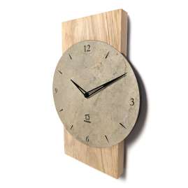 Natuhr 18NU1-10-2 Funk-Wanduhr Zugspitze Massivholz Eiche und Schiefer