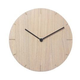 Natuhr 29NU1-11-1 Wanduhr Solide Mini Massivholz Eiche Gekalkt Mit Quarzwerk