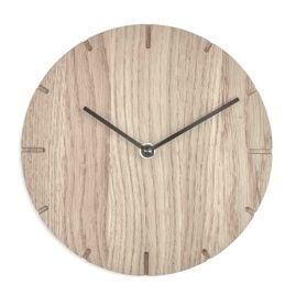 Natuhr 29NU1-13-1 Wanduhr Solide Mini Massivholz Eiche Mit Quarzwerk