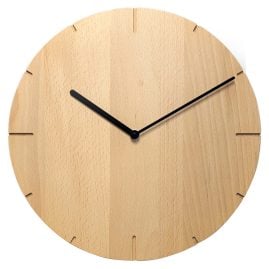 Natuhr 6NU2-14-4 Funk-Wanduhr Solide Massivholz Buche ⌀ 30 cm