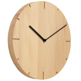 Natuhr 6NU2-14-4 Funk-Wanduhr Solide Massivholz Buche ⌀ 30 cm