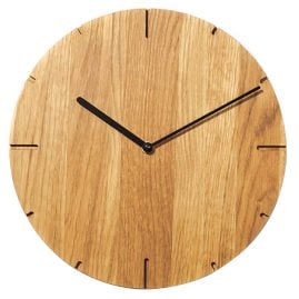 Natuhr 6NU1-10-4 Wanduhr Solide Massivholz Eiche Geölt ⌀ 30 cm