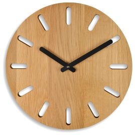 Natuhr 40NU1-11-2 Wanduhr Comma Massivholz Eiche Geölt ⌀ 30 cm