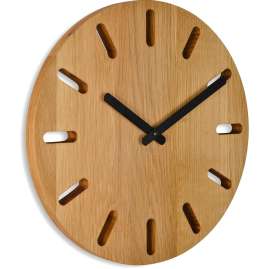 Natuhr 40NU1-11-2 Wanduhr Comma Massivholz Eiche Geölt ⌀ 30 cm