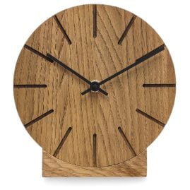 Natuhr 12NU2-12-1 Funk Wanduhr / Tischuhr Boom Eiche Massivholz