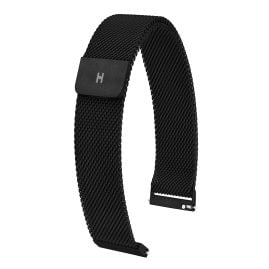 Hirsch 30161450-5-20 Milanaise Uhrenarmband 20 mm Schwarz