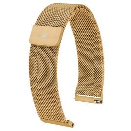 Hirsch 30161410-1-22 Milanaise Uhrenarmband 22 mm Goldfarben